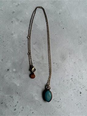 Delicate Blue Teardrop Pendant Necklace - designer